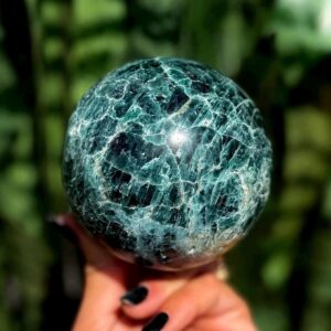 Blue Apatite sphere w/ stand - third eye chakra for health goals, enhanced intuition, body positivity - blue Apatite crystal Blue Apatite sphere w/ stand - third eye chakra for health goals, enhanced intuition, body positivity - blue Apatite crystal