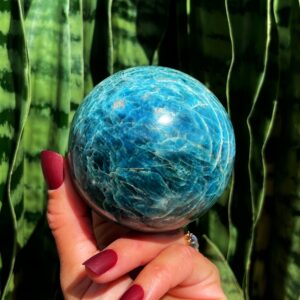 Blue Apatite sphere with stand - Third Eye chakra crystal for deepening intuition + health goals - healing crystal Blue Apatite sphere with stand - Third Eye chakra crystal for deepening intuition + health goals - healing crystal