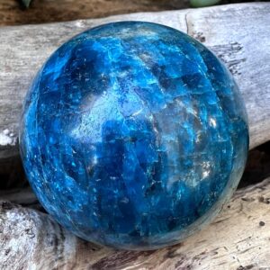 Gemmy Blue Apatite Sphere With Shimmer From Madagascar Gemmy Blue Apatite Sphere With Shimmer From Madagascar