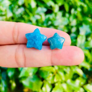 Mini Blue Apatite Crystal Star: Carved Gemstone (8-12 mm) Mini Blue Apatite Crystal Star: Carved Gemstone (8-12 mm)