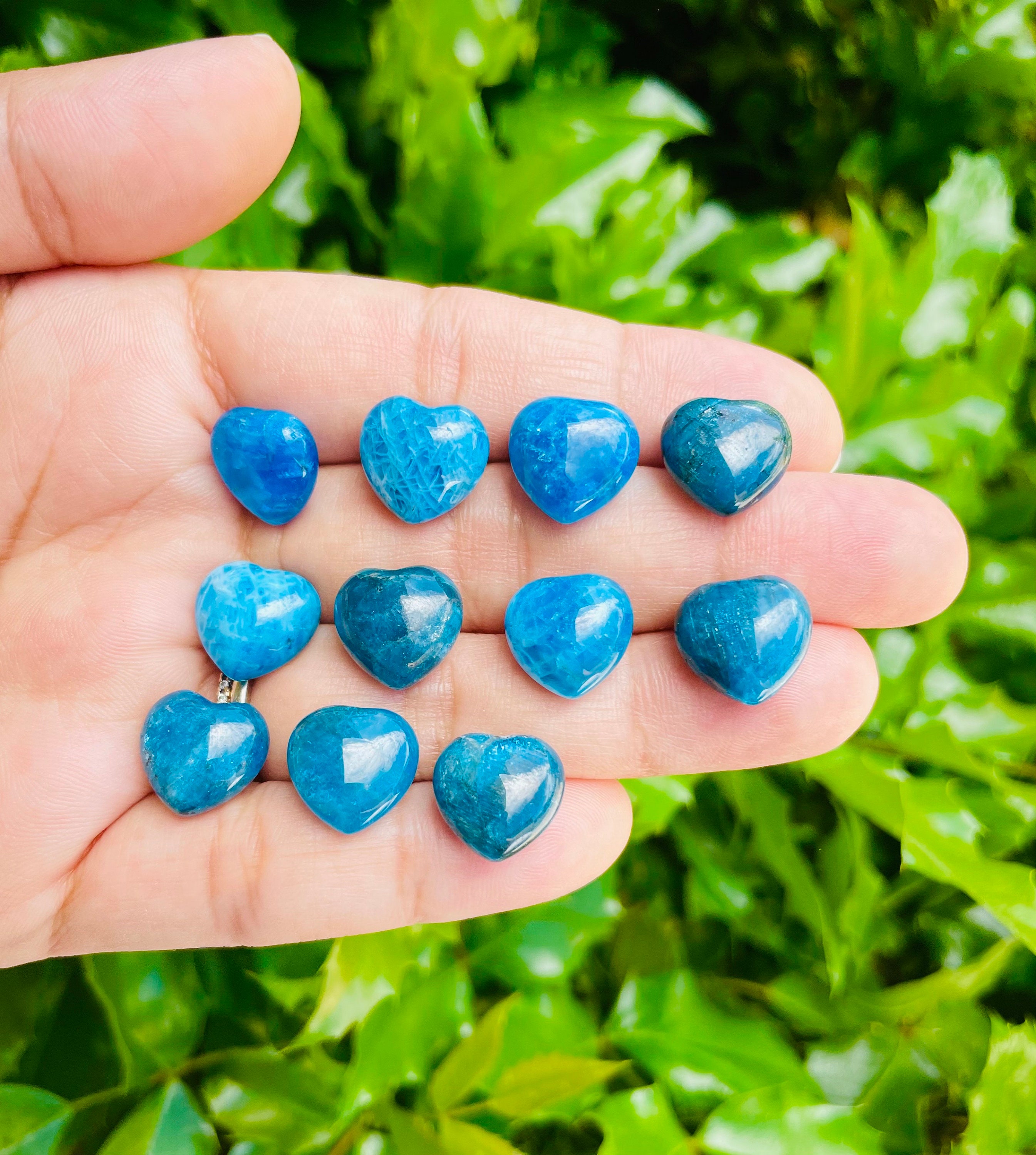 Mini Apatite Crystal Heart (1) Blue Apatite Heart, High Quality Heart Stone, Micro Crystal Natural Gemstone