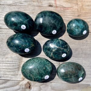 Rare! Green Apatite , You Choose , Polished Palm Stone 2" Rare! Green Apatite , You Choose , Polished Palm Stone 2"