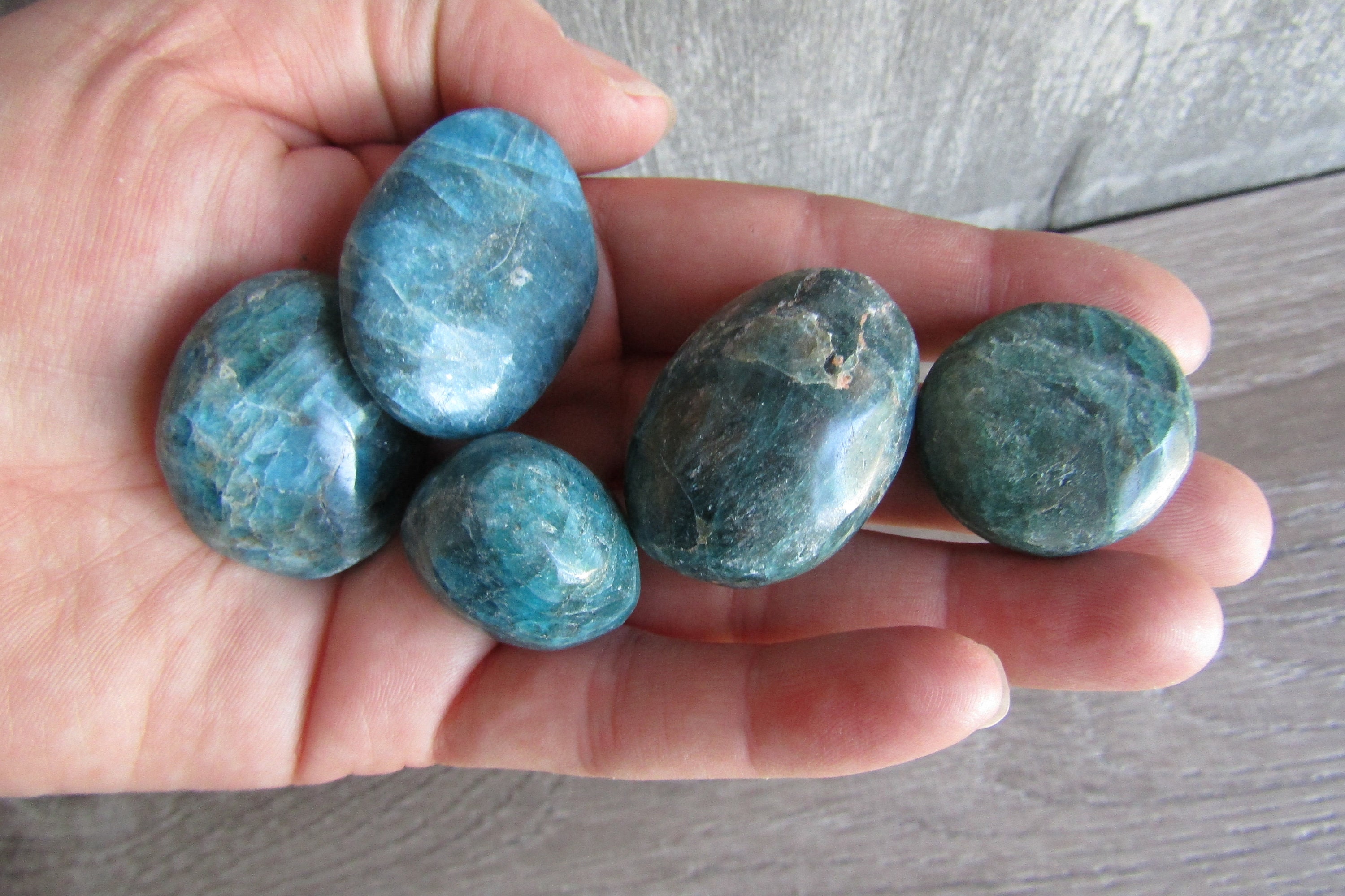 Blue Apatite 1" Plus Tumbled Stone Blue Apatite 1" Plus Tumbled Stone