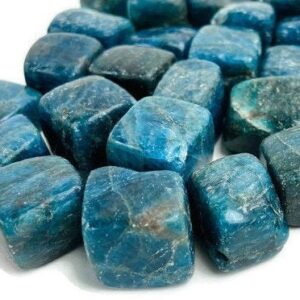 Blue Apatite Crystal Cube: Tumbled & Polished Stone (25-40 mm)