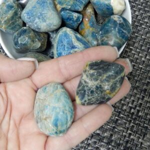 Blue Apatite Crystal - Large Tumbled Natural Raw Stones (rk37b7-04)