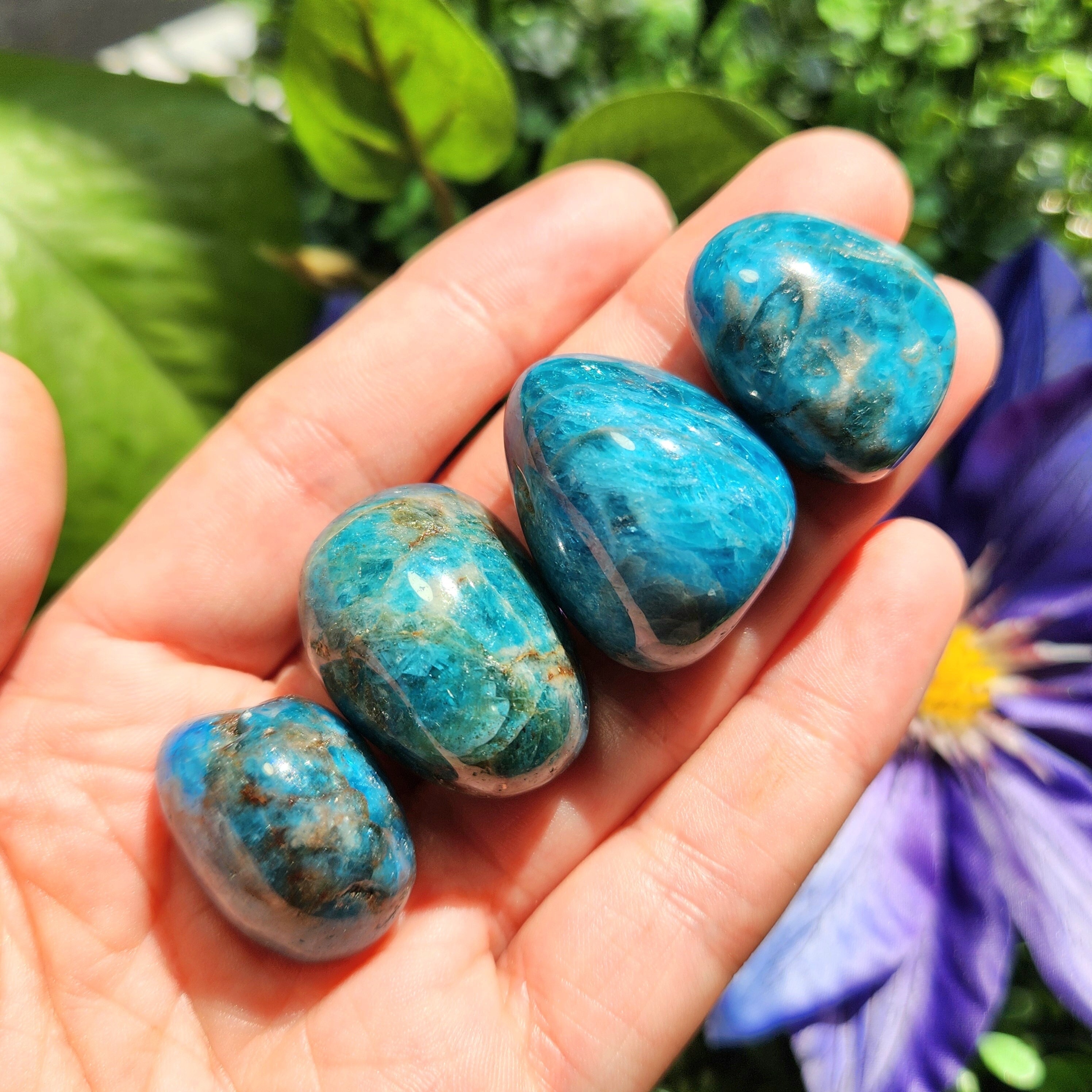 Tumbled Blue Apatite Crystal