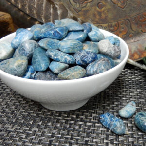 Blue Apatite - Tumbled Natural Raw Stones - Choose 1, 5, 10 or 25 stones (RK37B7-02)