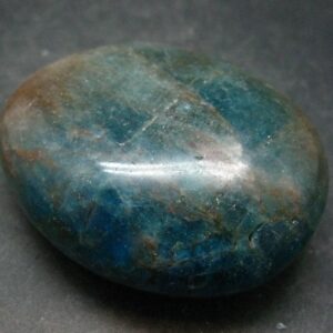 Neon Blue Apatite Tumbled Stone From Madagascar - 111.2 Grams - 2.3"
