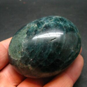 Neon Blue Apatite Tumbled Stone From Madagascar - 224.3 Grams - 2.5"