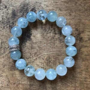 Aquamarine gemstone bracelet/ blue/ Aquamarine/ gemstone/ sparkle / CZ/ bracelet/ elegant/Haute Couture/ jewelry