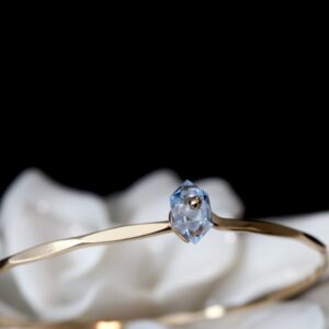 Aquamarine Geo Bangle Bracelet In 14k Gold Filled And Sterling Silver - March Birthstone Jewelry