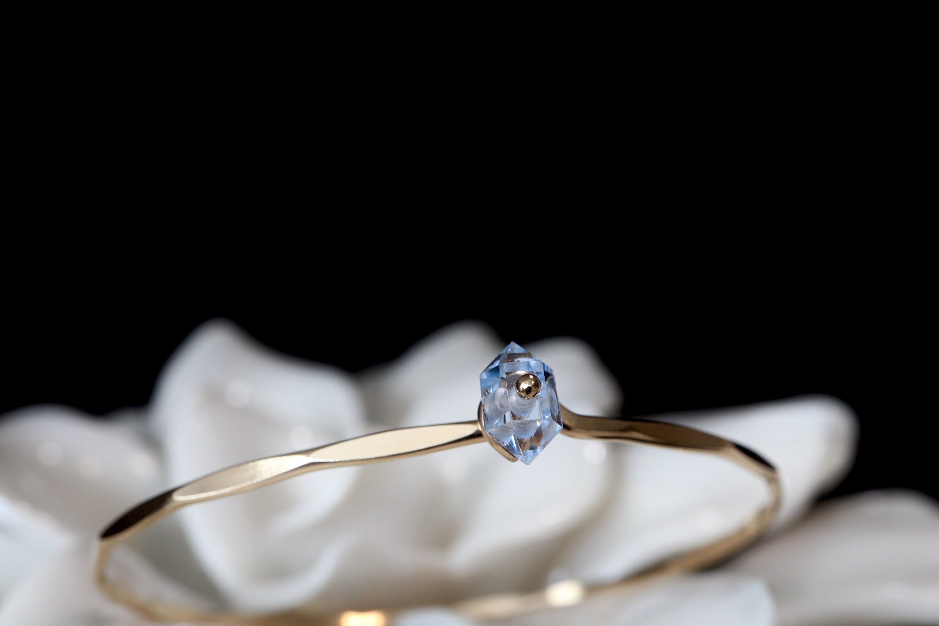 Aquamarine Geo Bangle Bracelet In 14k Gold Filled And Sterling Silver - March Birthstone Jewelry Aquamarine Geo Bangle Bracelet In 14k Gold Filled And Sterling Silver - March Birthstone Jewelry
