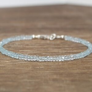Aquamarine Bracelet, Aquamarine Jewelry, Something Blue, March Birthstone, Gemstone Bracelet
