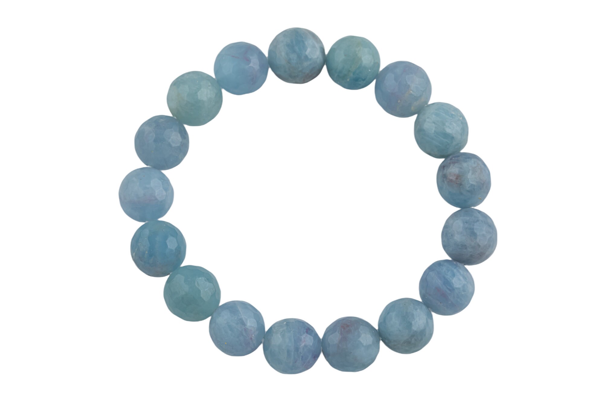 Natural Aquamarine Faceted Round Size 10mm And 12mm- Handmade In Usa- Approx. 7-7.5" Bracelet Crystal Bracelet- Lgs Natural Aquamarine Faceted Round Size 10mm And 12mm- Handmade In Usa- Approx. 7-7.5" Bracelet Crystal Bracelet- Lgs