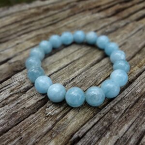 Aquamarine Bracelet. Natural Grey Blue Gemstone Statement Bracelet Handmade In Australia By Miss Leroy.