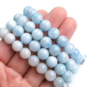 Natural Natura Aquamarine bracelet A quality, 7 inches, one size fits all-  stackable bracelet AAA Quality Gemstone Beads