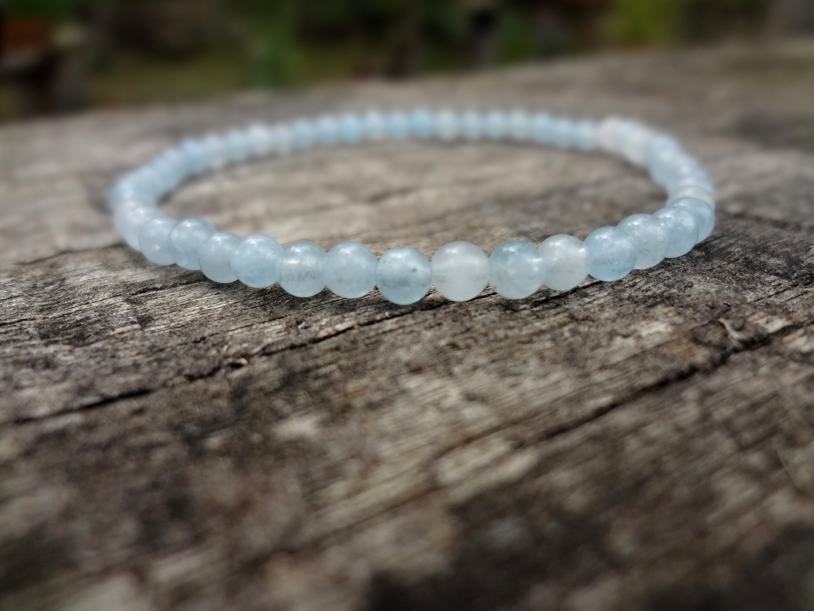 Aquamarine Bracelet. Tiny Delicate Natural Sky Blue Gemstone Stretch Bracelet Handmade In Australia By Miss Leroy. Aquamarine Bracelet. Tiny Delicate Natural Sky Blue Gemstone Stretch Bracelet Handmade In Australia By Miss Leroy.