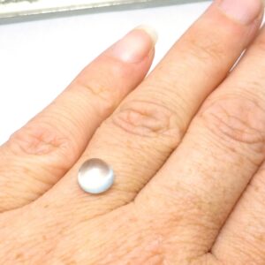 Aquamarine Cabochon 7mm Round Engagement Ring Stone Sky Translucent Light Blue Bluegreen Aqua Rare