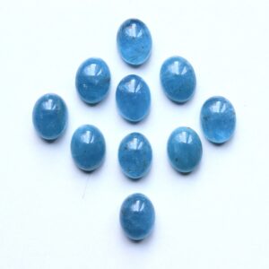 Aaa Aquamarine Gemstone Cabochon: Oval Flat Back, Jewelry Making