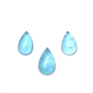 Aaa Quality Natural Aquamarine Smooth Pear Cabochon Gemstone | 14x21 Mm To 15x24 Mm | Gemstone Cabochon | Set Of 3 Pieces