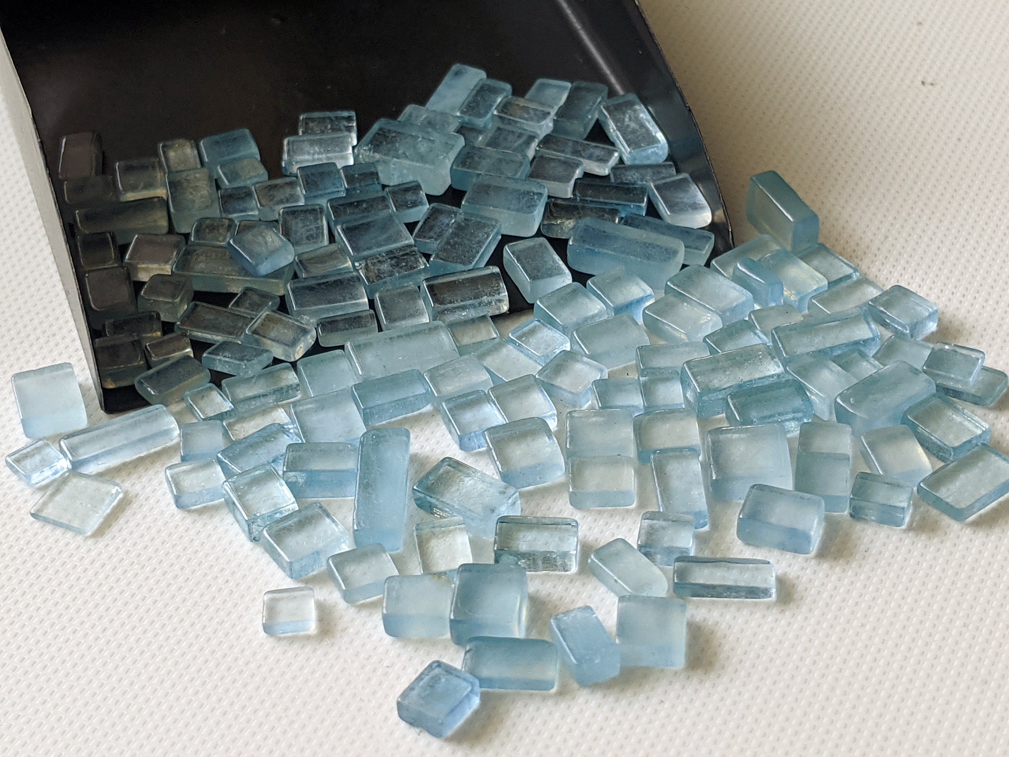 Aquamarine Cabochons, Natural Loose Aquamarine Plain Smooth Square Flat Back Cabochons 3.5-8mm For Jewelry (5cts To 10cts Option) - Pksg242 Aquamarine Cabochons, Natural Loose Aquamarine Plain Smooth Square Flat Back Cabochons 3.5-8mm For Jewelry (5cts To 10cts Option) - Pksg242
