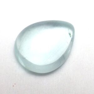Aquamarine Cabochon Domed Pear Engagement Ring Stone Sky Translucent Light Blue Bluegreen Aqua Rare Aaa Grade