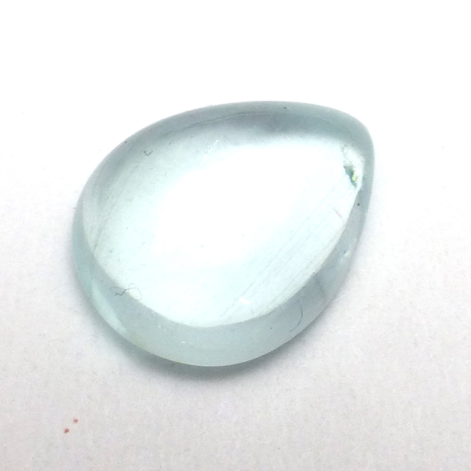 Aquamarine Cabochon Domed Pear Engagement Ring Stone Sky Translucent Light Blue Bluegreen Aqua Rare Aaa Grade