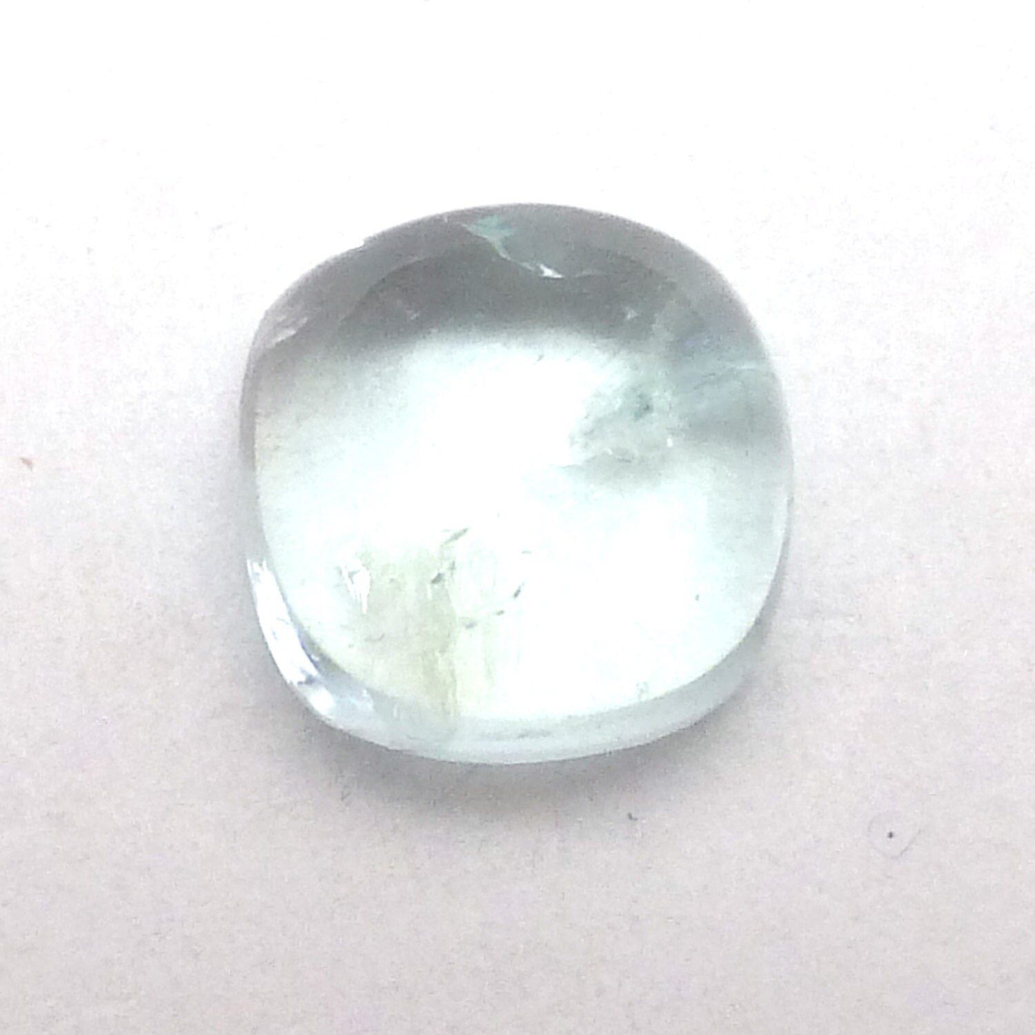Aquamarine Cabochon Domed Pillow Square Engagement Ring Stone Sky Translucent Light Blue Bluegreen Aqua Rare