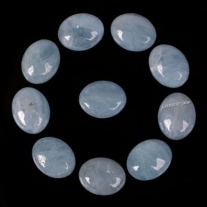 g1574.1 10 pcs 10mm aquamarine gemstone oval cab cabochon