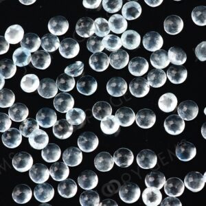 Aquamarine (milky) Rose Cut Cabochon 2mm Round - Per Stone