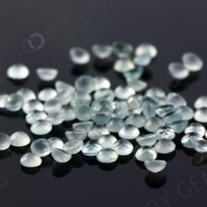 Aquamarine (milky) Rose Cut Cabochon 3mm Round - Per Stone