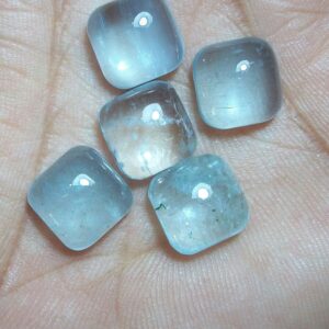 Natural Aquamarine 10x10 Mm Cushion Cabochon Gemstone/aquamarine Cabs/march Birthstone/precious Aquamarine/aaa Quality/jewelry Making Stone.