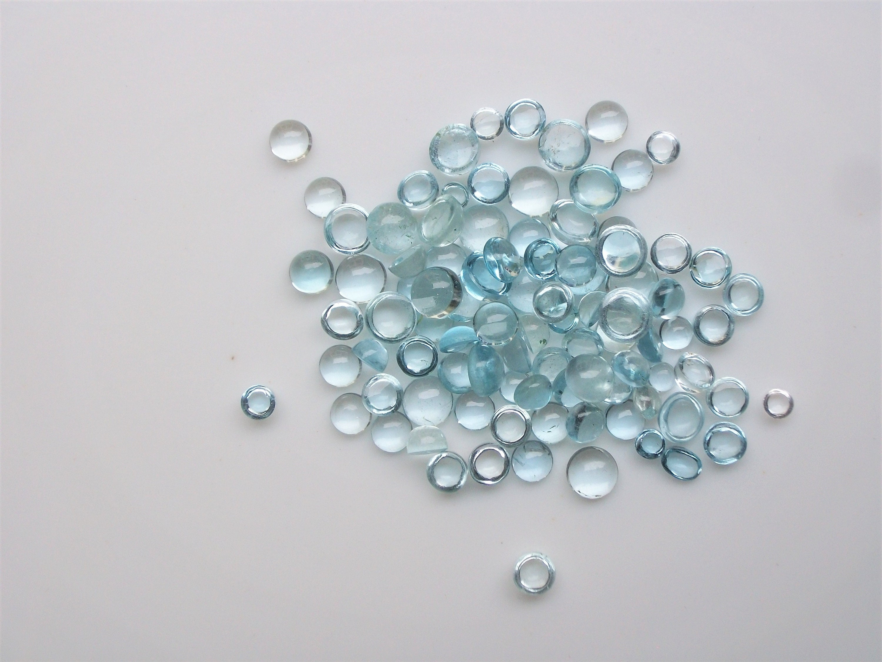 Natural Aquamarine Round Cabochon Gemstone/aquamarine Cabs/march Birthstone/precious Aquamarine/aaa Quality/jewelry Making Stone/real Gems.