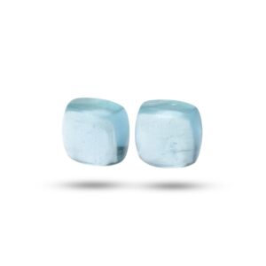 Natural Aquamarine Smooth Cushion Cabochon Gemstone | 16x16 Mm | Gemstone Cabochon | Pair ( 2 Pieces )