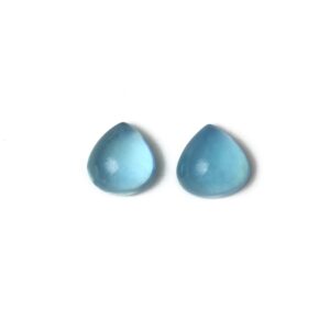 Natural Aquamarine Smooth Heart Cabochon Gemstone | 17x17 Mm | Gemstone Cabochon | Pair ( 2 Pieces )
