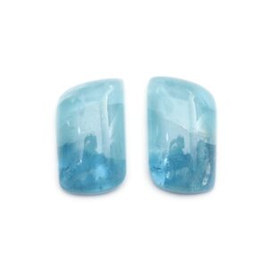 Natural Aquamarine Smooth Cabochon, Natural Aquamarine Loose Gemstone, 31x19x7 Mm, Aquamarine Gemstone, Gem Quality, Pair ( 2 Pieces )