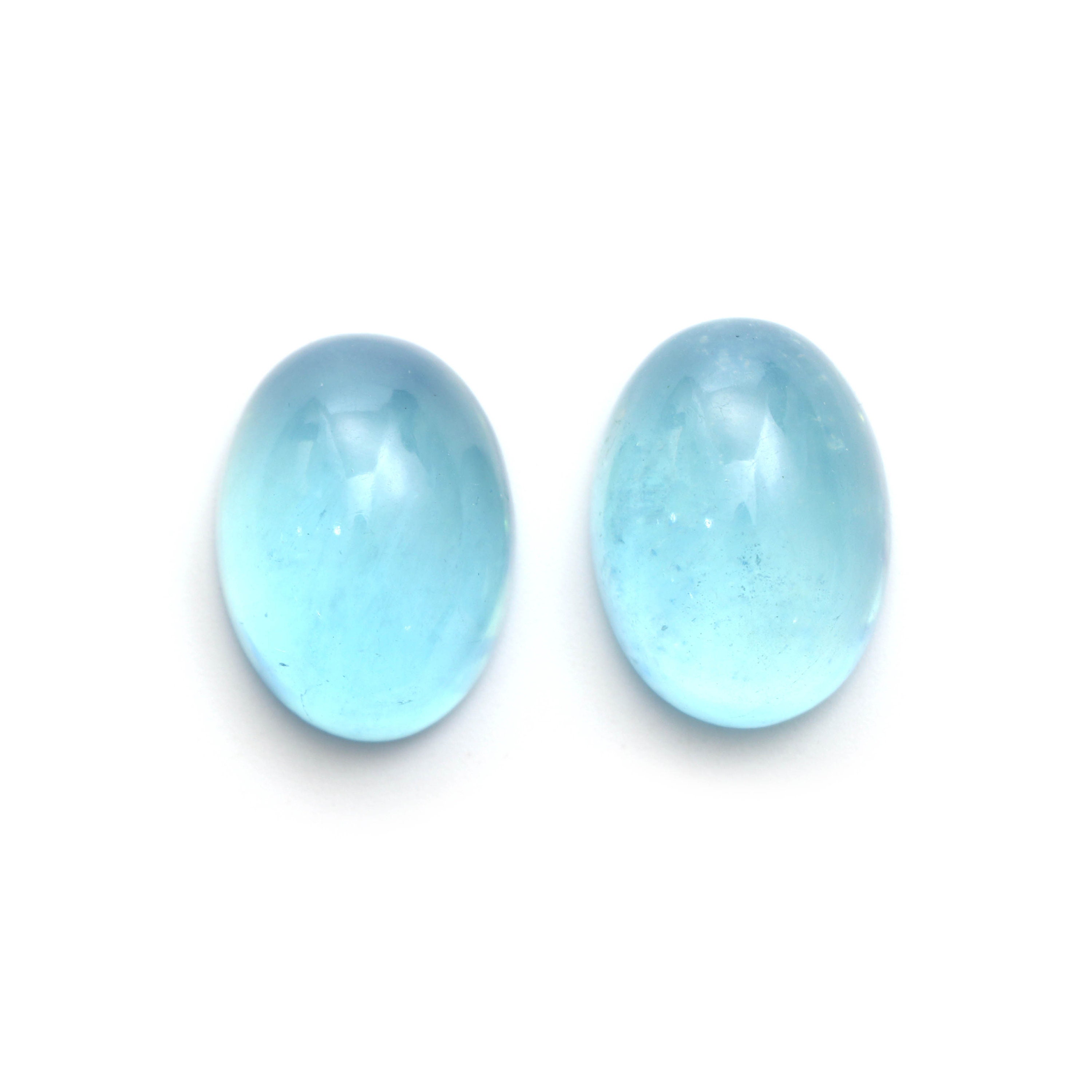 Natural Aquamarine Smooth Oval Cabochon Gemstone | 17x23mm | Gemstone Cabochon | Pair ( 2 Pieces )