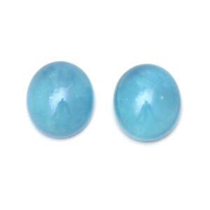 Natural Aquamarine Smooth Oval Loose Gemstone, 22x25 Mm, Aquamainre Oval Jewelry Making Gemstone Cabochon Pair ( 2 Pieces )