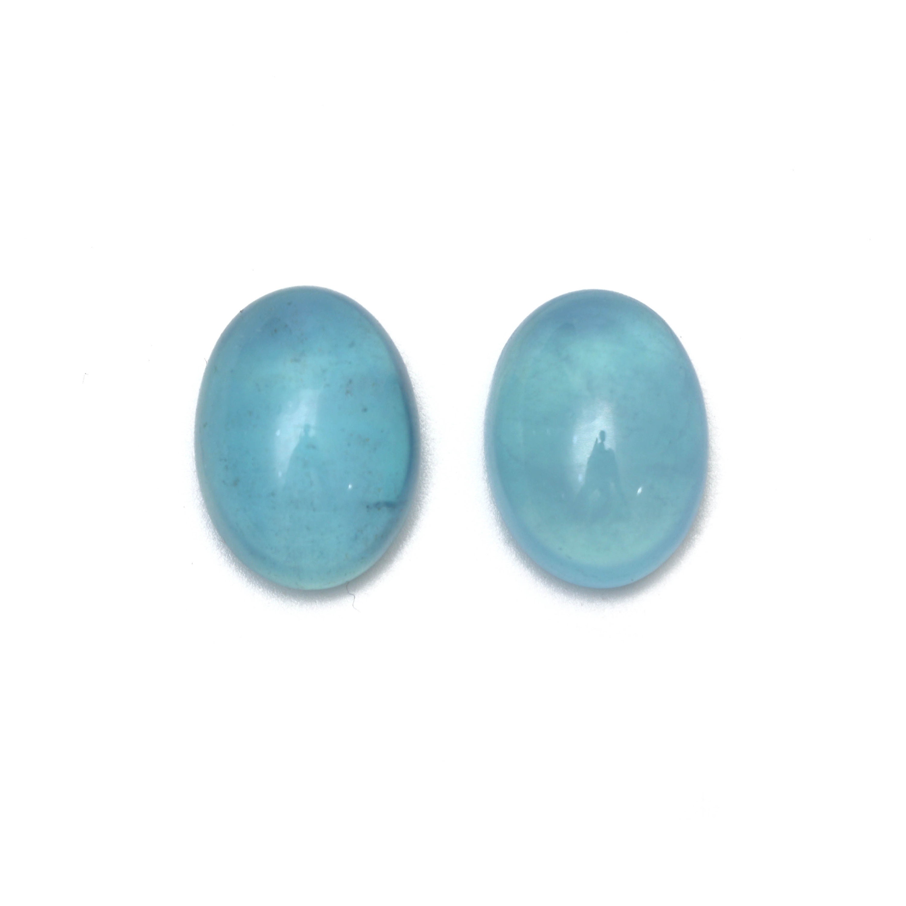 Natural Aquamarine Smooth Oval Cabochon Gemstone | 14x18 Mm | Gemstone Cabochon | Pair ( 2 Pieces )
