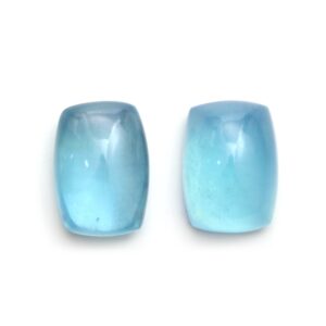 Natural Aquamarine Smooth Rectangle Cabochon Gemstone | 19x27mm | Gemstone Cabochon | Pair ( 2 Pieces )