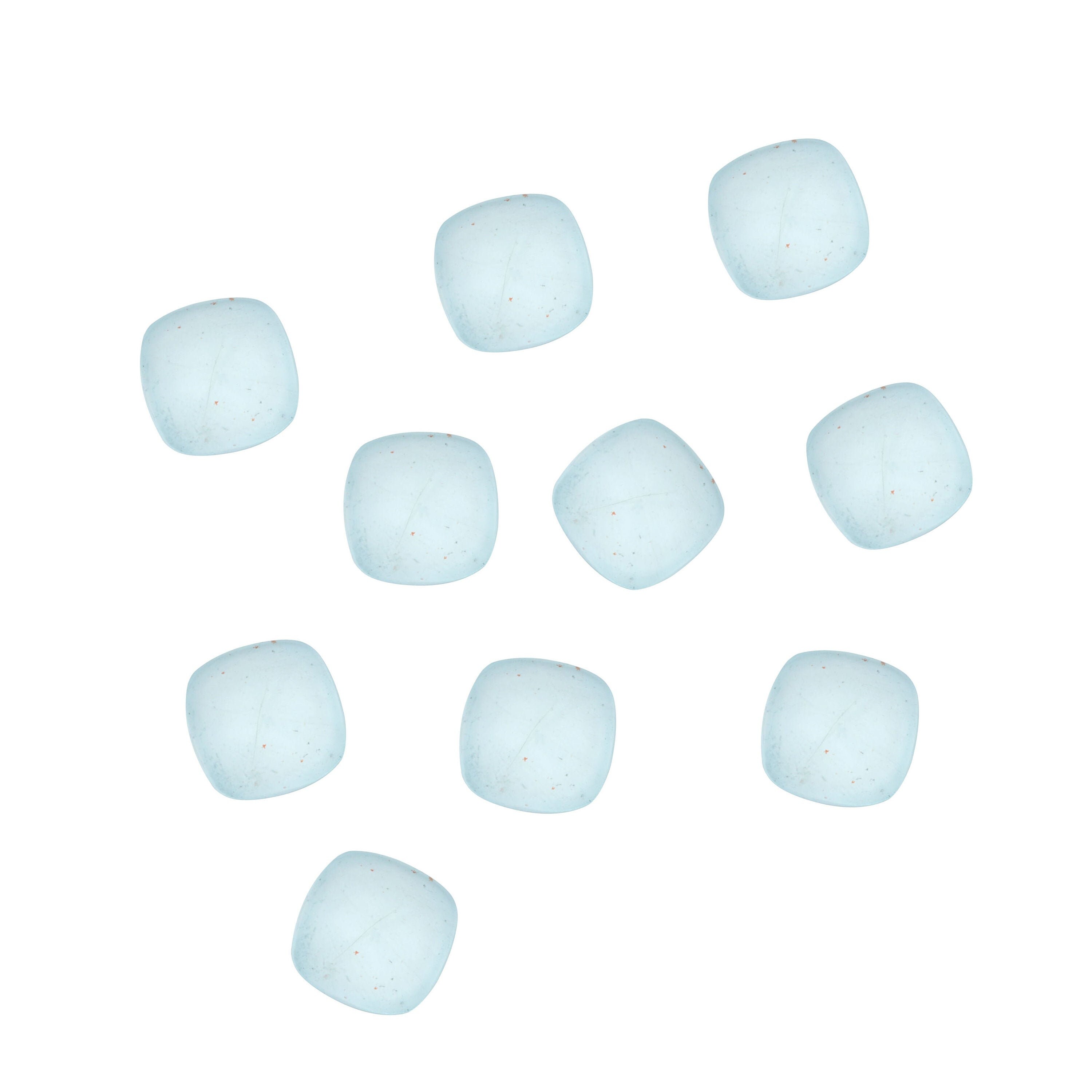 Aquamarine Smooth Cushion Loose Gemstone, 3x3 Mm To 10x10 Mm, Cabochon Gemstone, Aa Quality, Set Of 10 Pieces