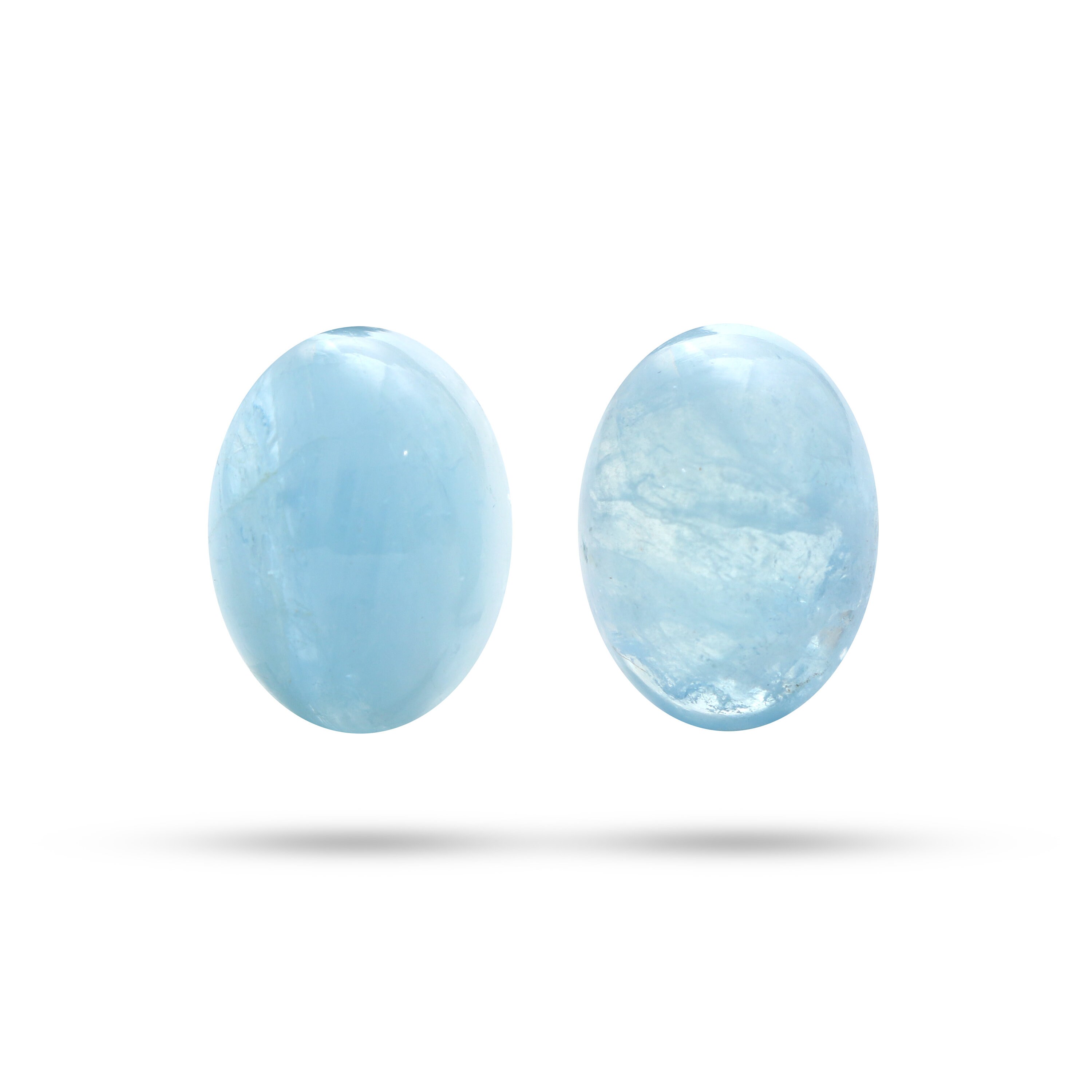 Aquamarine Smooth Oval Cabochon Gemstone, 15x19.5 Mm, Aquamarine Cabochon, Aquamarine Oval Jewelry Making Gemstone, Pair ( 2 Pieces )
