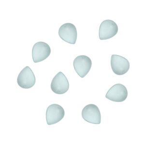 Aquamarine Smooth Pear Loose Gemstone, 3x5 Mm To 10x12 Mm, Cabochon Gemstone, Aa Quality, Set Of 10 Pieces