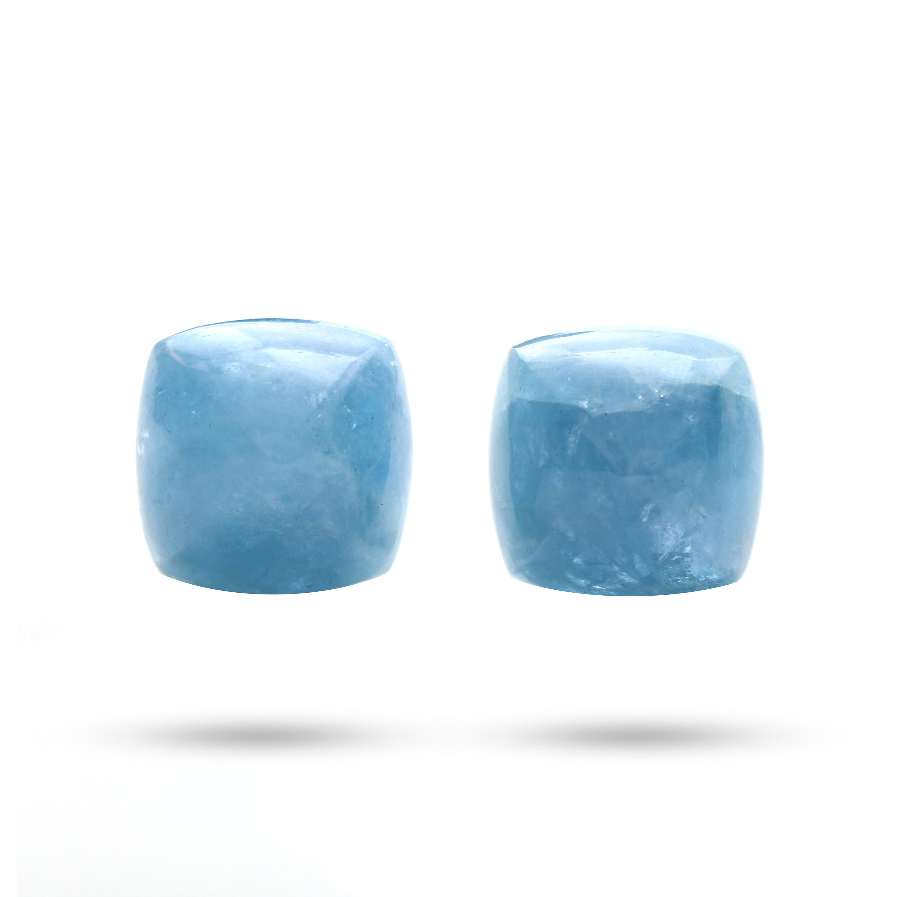 Aquamarine Smooth Sugarloaf Gemstone, 18x18 Mm, Aquamarine Cabochon, Aquamarine Sugarloaf Jewelry Making Gemstone, Pair ( 2 Pieces )