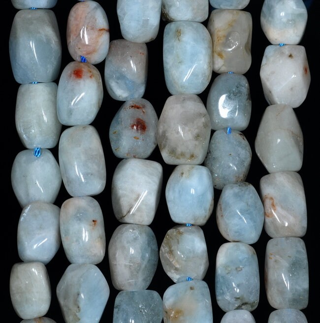 13x10-11x8mm  Aquamarine Gemstone Grade Ab Faceted Nugget Loose Beads 15.5 Inch Full Strand (80001492-a95)