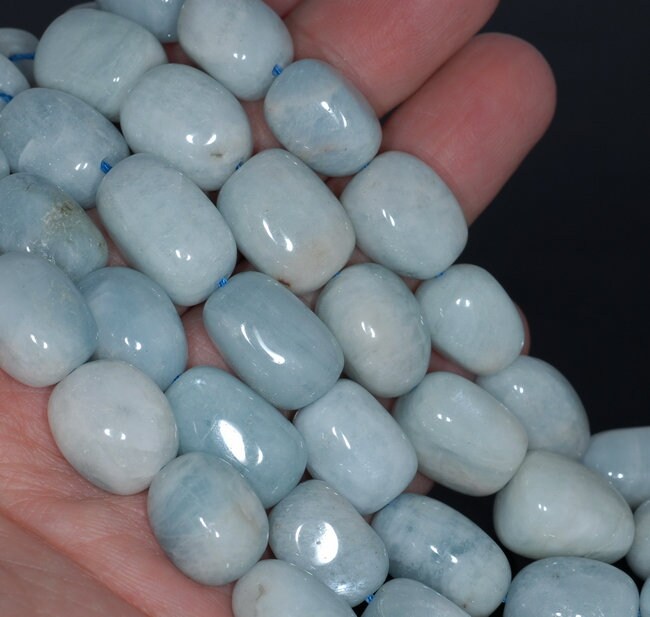 19x14-16x12mm Aquamarine Gemstone Grade A Irregular Nugget Loose Beads 15.5 Inch Full Strand (80001294-a104)