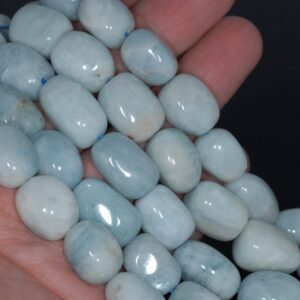 19x14-16x12mm Aquamarine Gemstone Grade A Irregular Nugget Loose Beads 7.5 Inch Half Strand (80001294 H-a104)