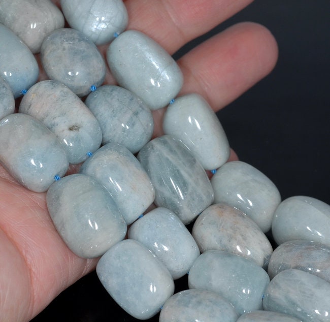 19x14-16x12mm Aquamarine Gemstone Grade Ab Irregular Nugget Loose Beads 7.5 Inch Half Strand (80001301-a101)