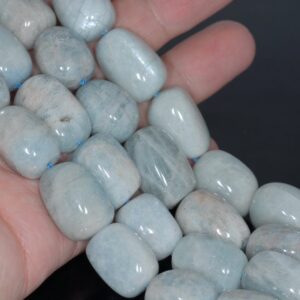 20x15-17x14mm Aquamarine Gemstone Grade Ab Irregular Nugget Loose Beads 7.5 Inch Half Strand (80001302-a101)