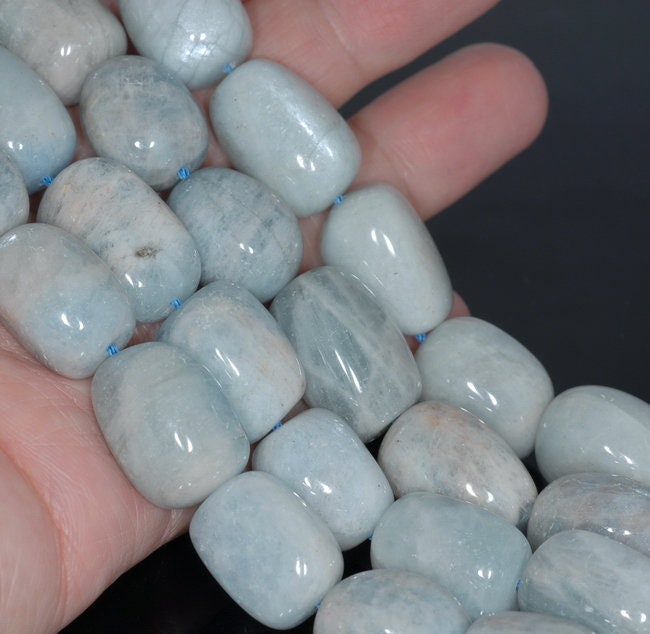 20x15-17x14mm Aquamarine Gemstone Grade Ab Irregular Nugget Loose Beads 7.5 Inch Half Strand (80001302-a101)
